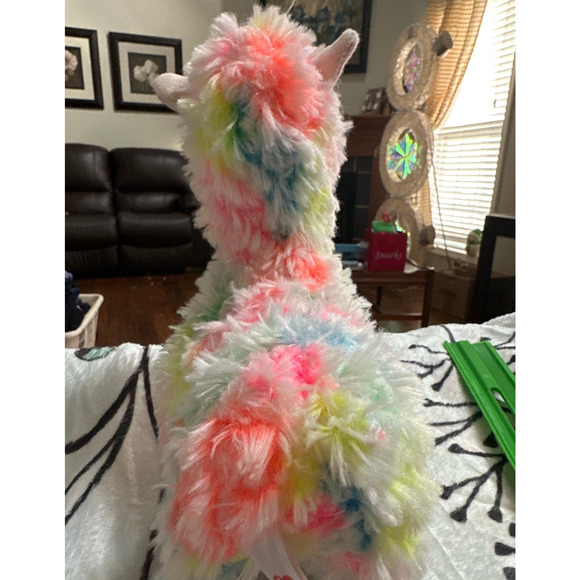 Rainbow Lola Alpaca Plush Toy Stuffed Animal Fluffy Llama Multicolor Cuddly Soft - Picture 7 of 10